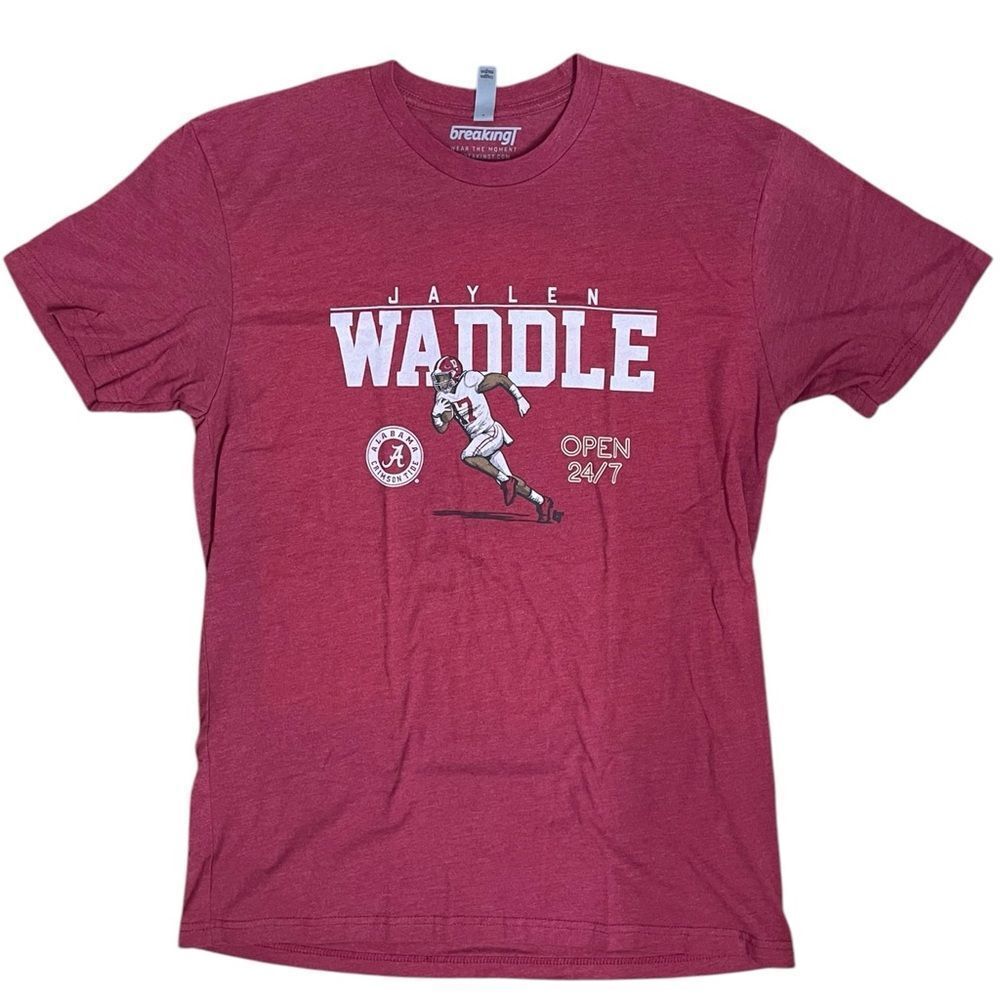 Jaylen Waddle Alabama Crimson Tide T-Shirt Red Graphic Tee Men M